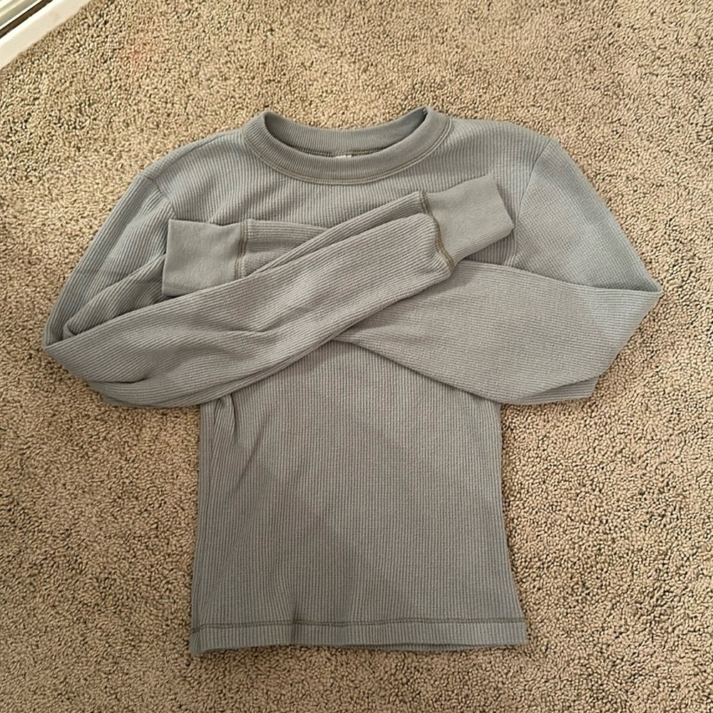Skims long sleeved thermal top sage green